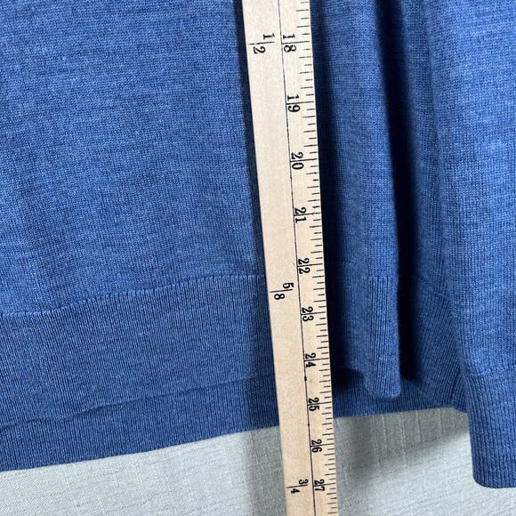 Untuckit Mens Quarter Zip Merino Wool Super Soft Dad Sweater Blue Size Medium - Picture 6 of 10